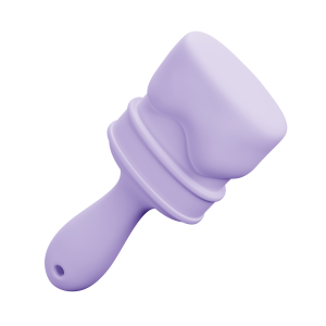 lilac 3d icon paintbrush for visual effect only