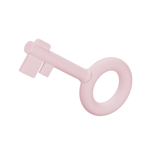 3d pink key icon for visual effect only