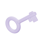 lilac 3d key icon for visual effect only
